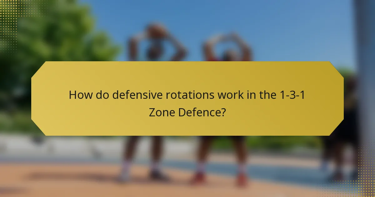 How do defensive rotations work in the 1-3-1 Zone Defence?