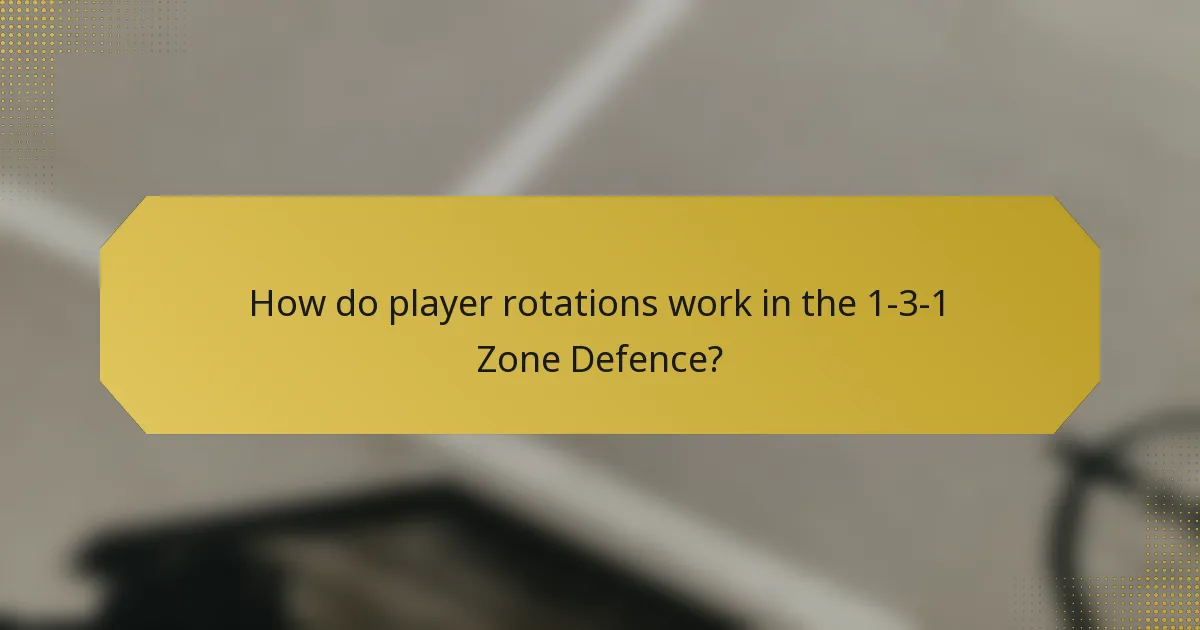 How do player rotations work in the 1-3-1 Zone Defence?