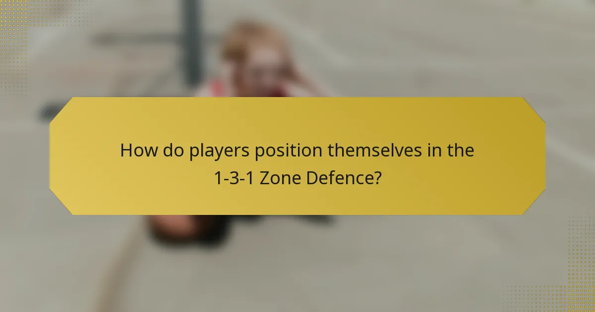 How do players position themselves in the 1-3-1 Zone Defence?