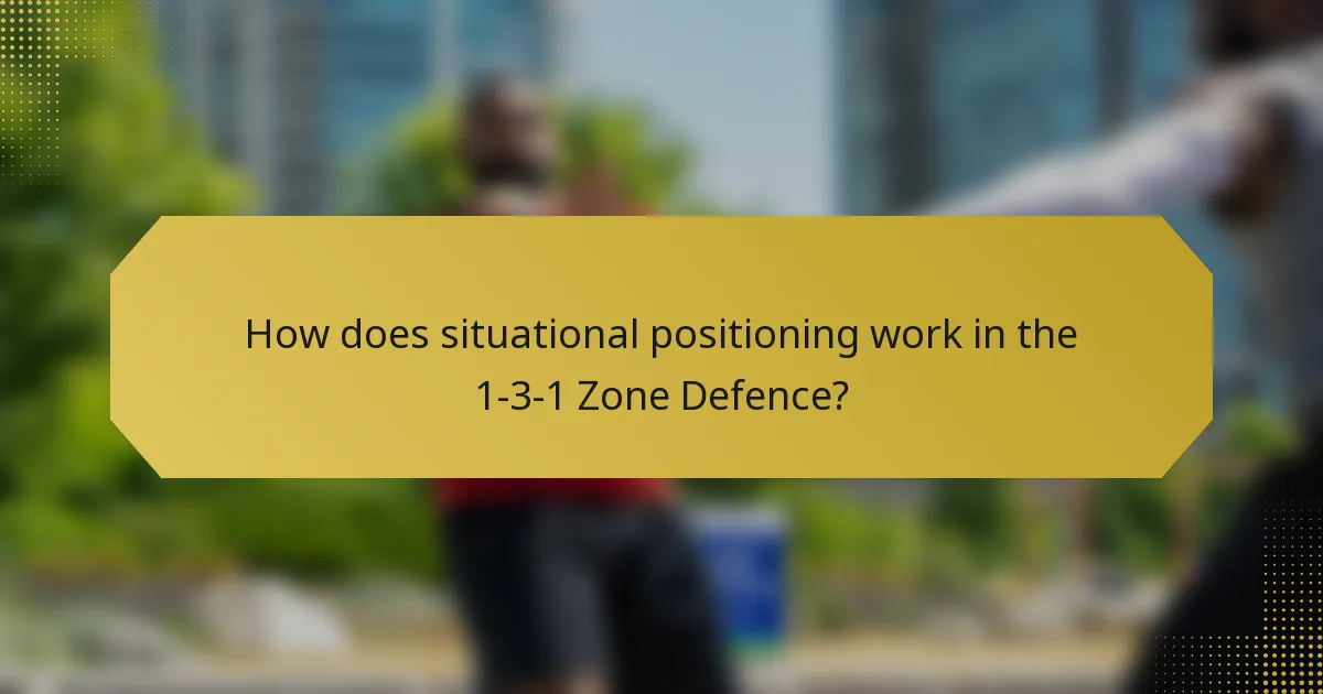 How does situational positioning work in the 1-3-1 Zone Defence?