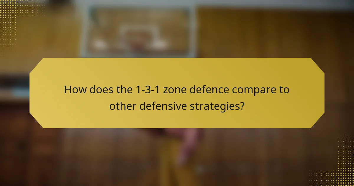 How does the 1-3-1 zone defence compare to other defensive strategies?