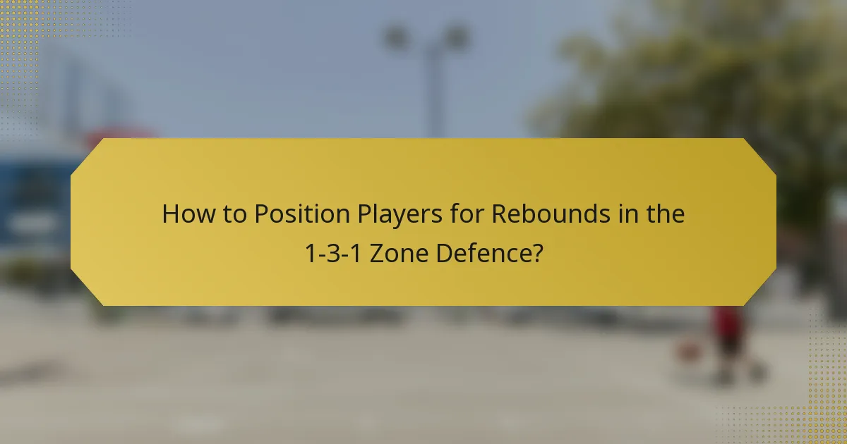 How to Position Players for Rebounds in the 1-3-1 Zone Defence?