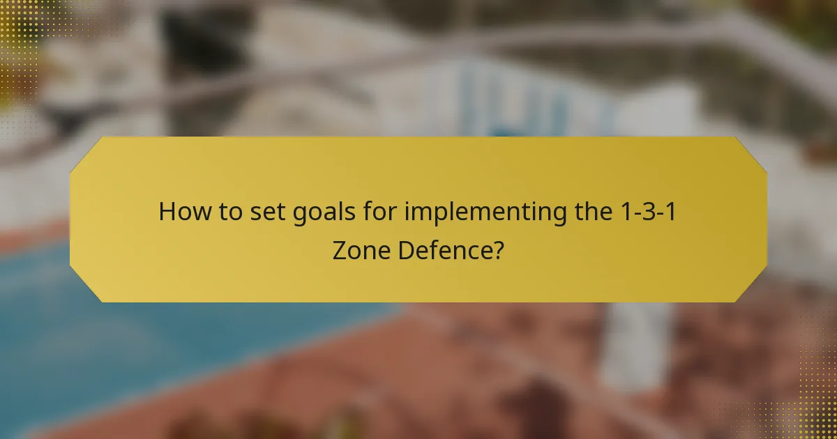 How to set goals for implementing the 1-3-1 Zone Defence?