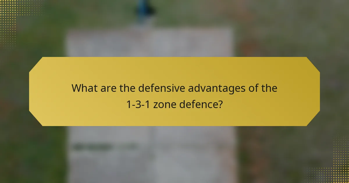 What are the defensive advantages of the 1-3-1 zone defence?
