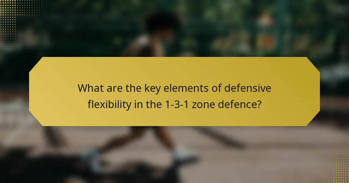 What are the key elements of defensive flexibility in the 1-3-1 zone defence?