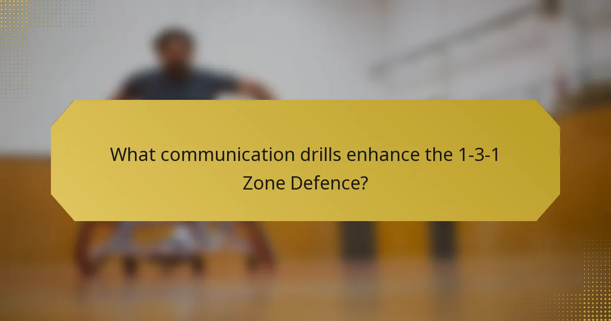 What communication drills enhance the 1-3-1 Zone Defence?