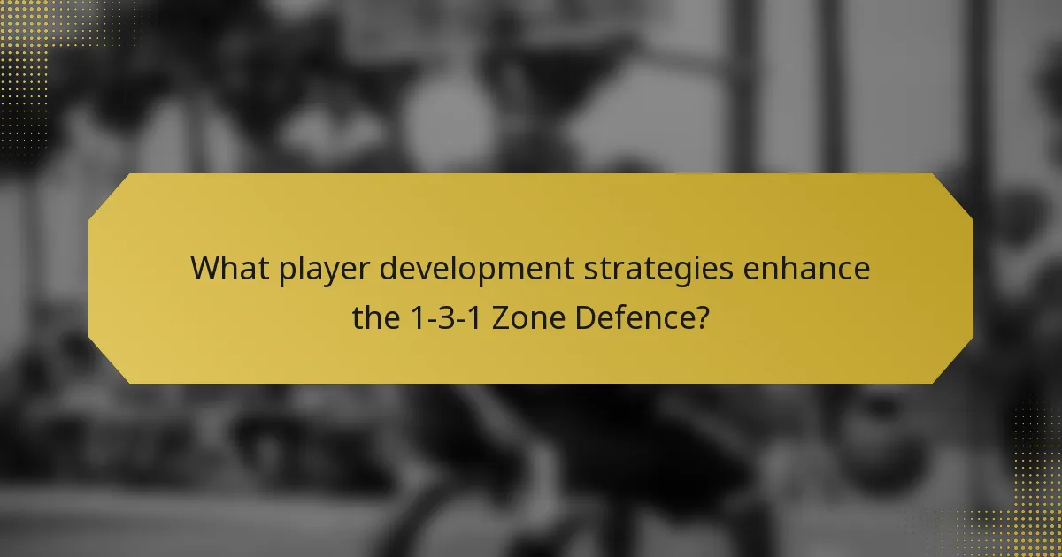 What player development strategies enhance the 1-3-1 Zone Defence?