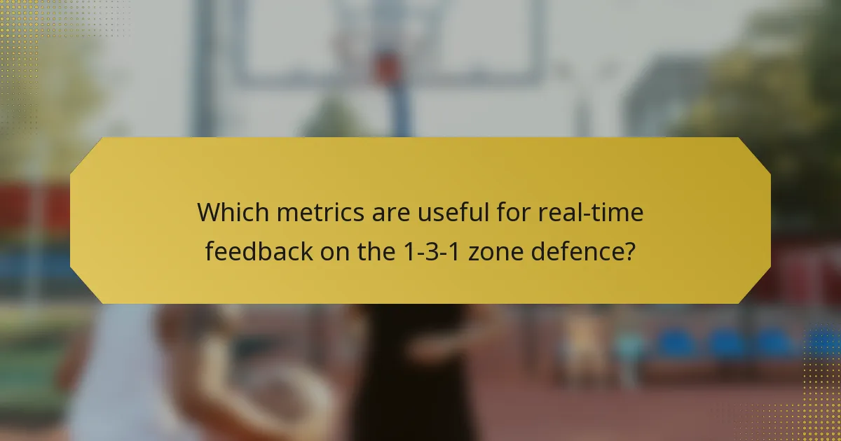 Which metrics are useful for real-time feedback on the 1-3-1 zone defence?