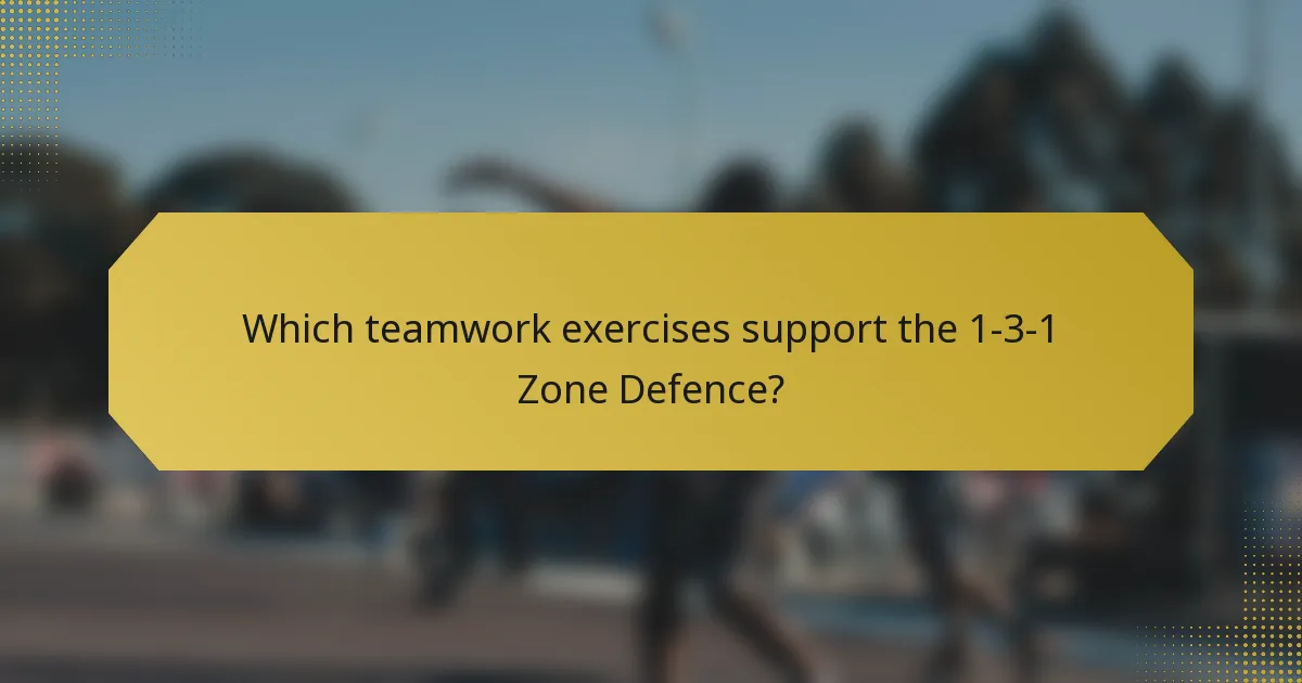 Which teamwork exercises support the 1-3-1 Zone Defence?